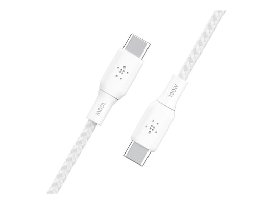 BELKIN 100w USB-C to USB-C Braided Cable 2M White