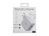 TNB iClick - GAN 100W USB-C and USB-A Charger white