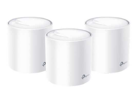 TP-LINK Deco X60 AX3000 Wi-Fi 6 Whole-Home Mesh System 3-pack Quad-core CPU 2x GE RJ45 4x int.antennas MU-MIMO