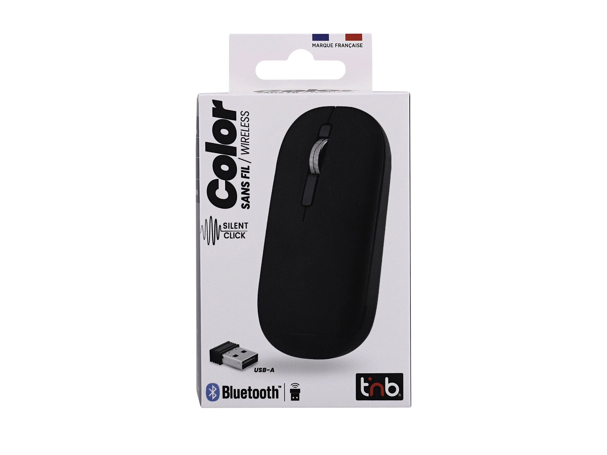 TNB COLOR - Souris sans fil double connexion - noir