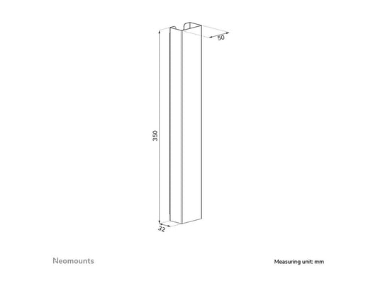 NEOMOUNTS Magnetic Cable Cover for sit/stand desk frames multiple cables white