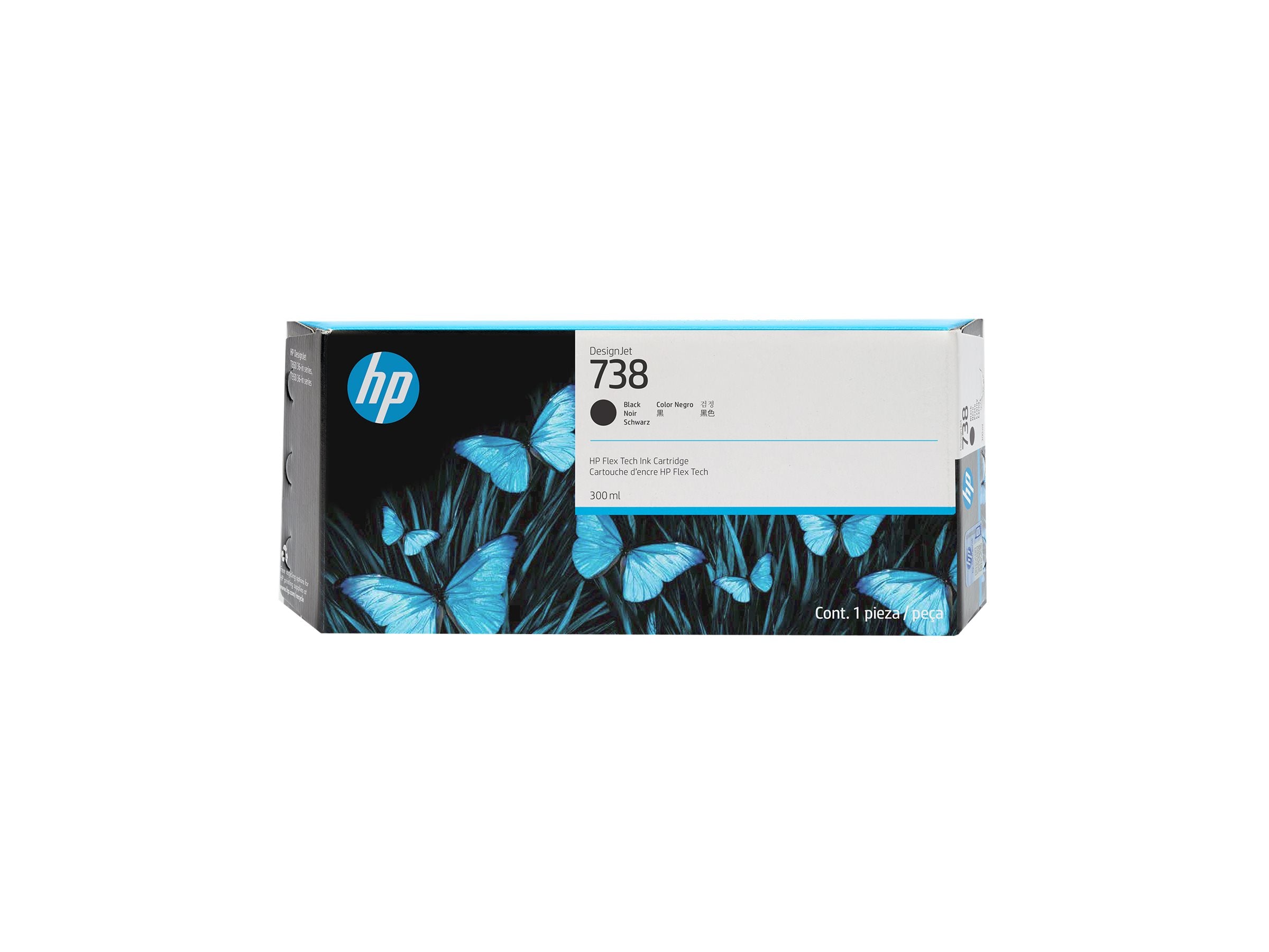 HP 738 300-ml Black DesignJet Ink Cartridge