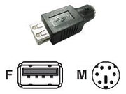 MCL - Changeur de genre USB A femelle / mini din 6 mâle