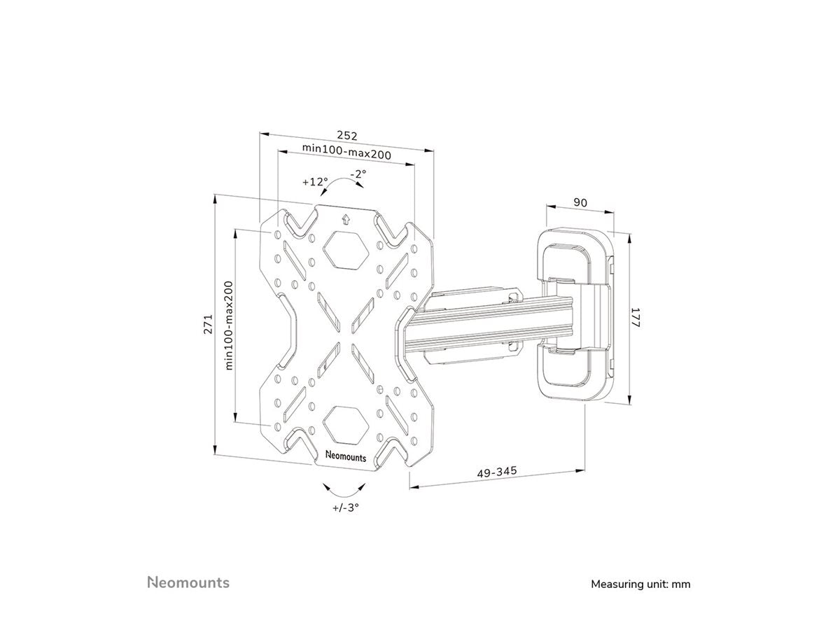 NEOMOUNTS WL40S-840BL12 Support pour écran mural 32-55p - orientable - installation rapide