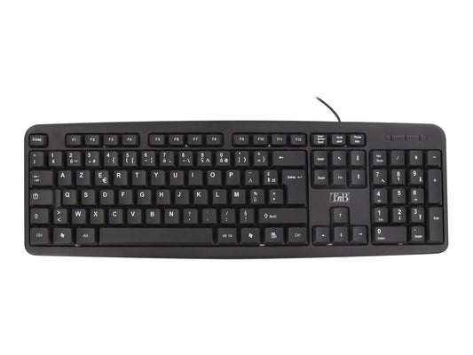TNB Bridge Ultra Slim Wired Keyboard Azerty 105 Keys Long 120Cm Cable Coul. Black