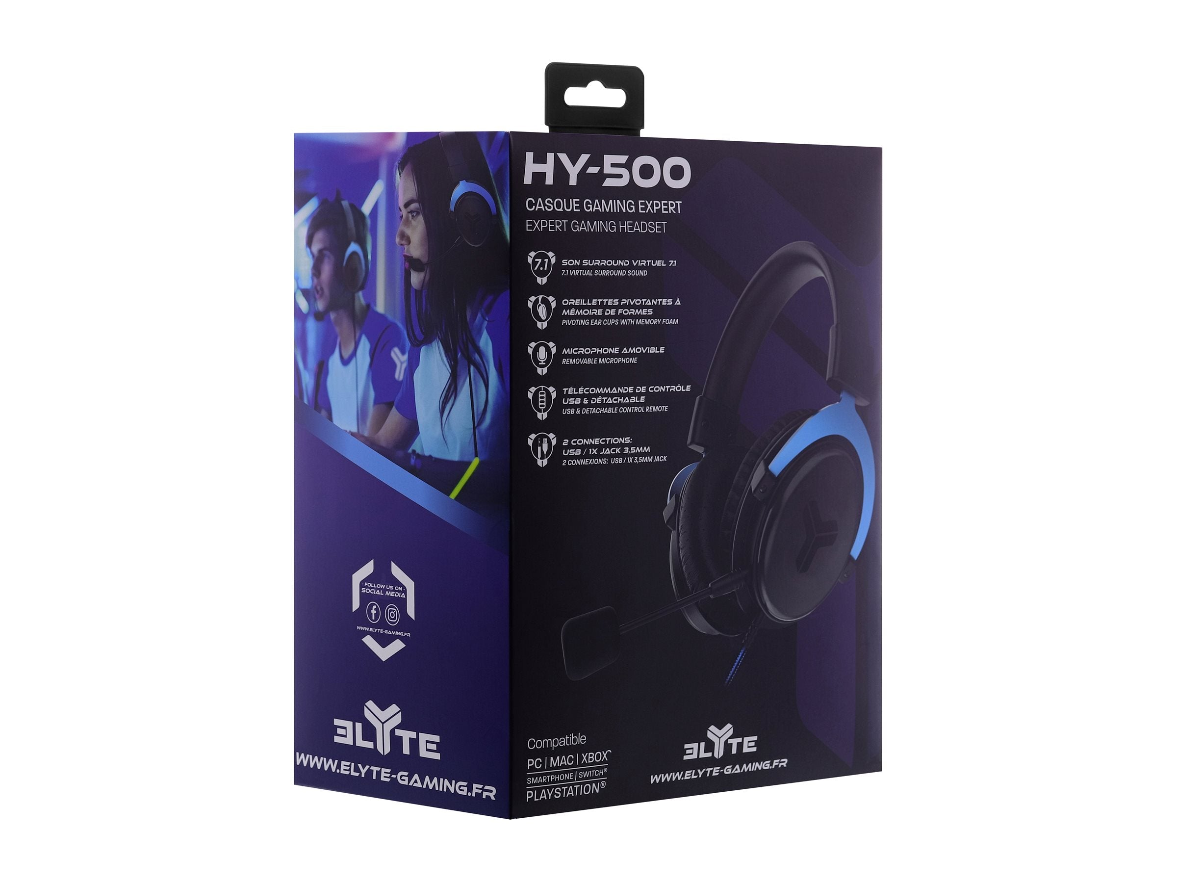 TNB ELYTE HY-500- 7.1 Gaming Expert Headset for PC MAC PS4 XBOX Switch Smarphone - blue / black