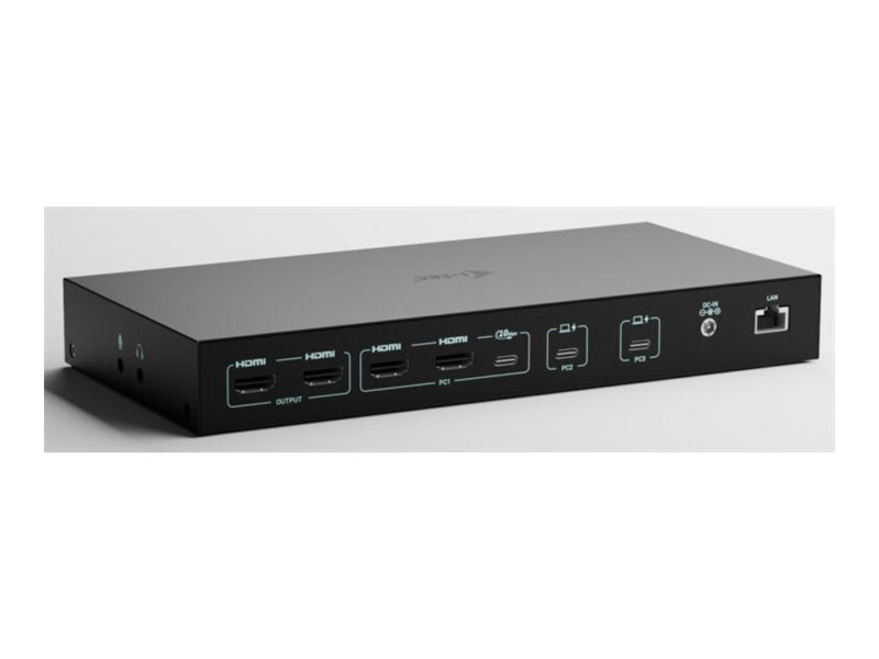 I-TEC USB-C KVM Docking station for 3 Hosts 2xHDMI 1xGLAN 1xUSB-C Gen2 3x USB-A Gen2 2x USB-A 1.1 1xAudio 1xMic PD 1x 92W/2x 65W