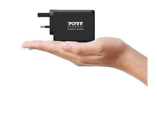 PORT DESIGNS 120W Gan Charger USB-C & USB-A Gallium Nitride Gan Technology More Efficient Smaller Lighter And Less Energy Consuming