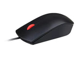 Lenovo Essential - Souris - droitiers et gauchers - optique - 3 boutons - filaire - USB - ThinkRed