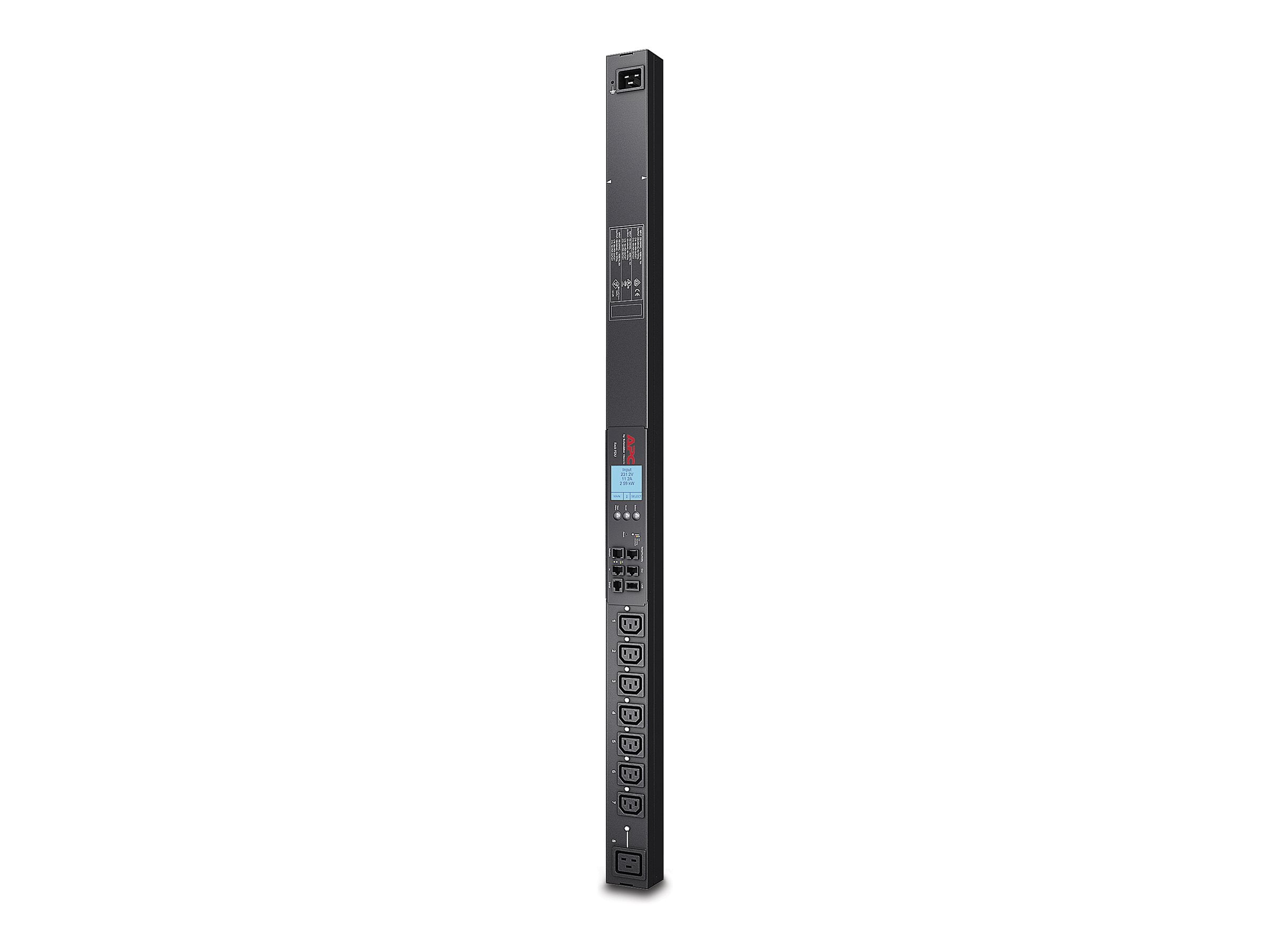APC Switched Rack PDU 2G Zero U Rack AC 200/208/230V RS-232 input IEC 60320 C20 output connectors 8 Black