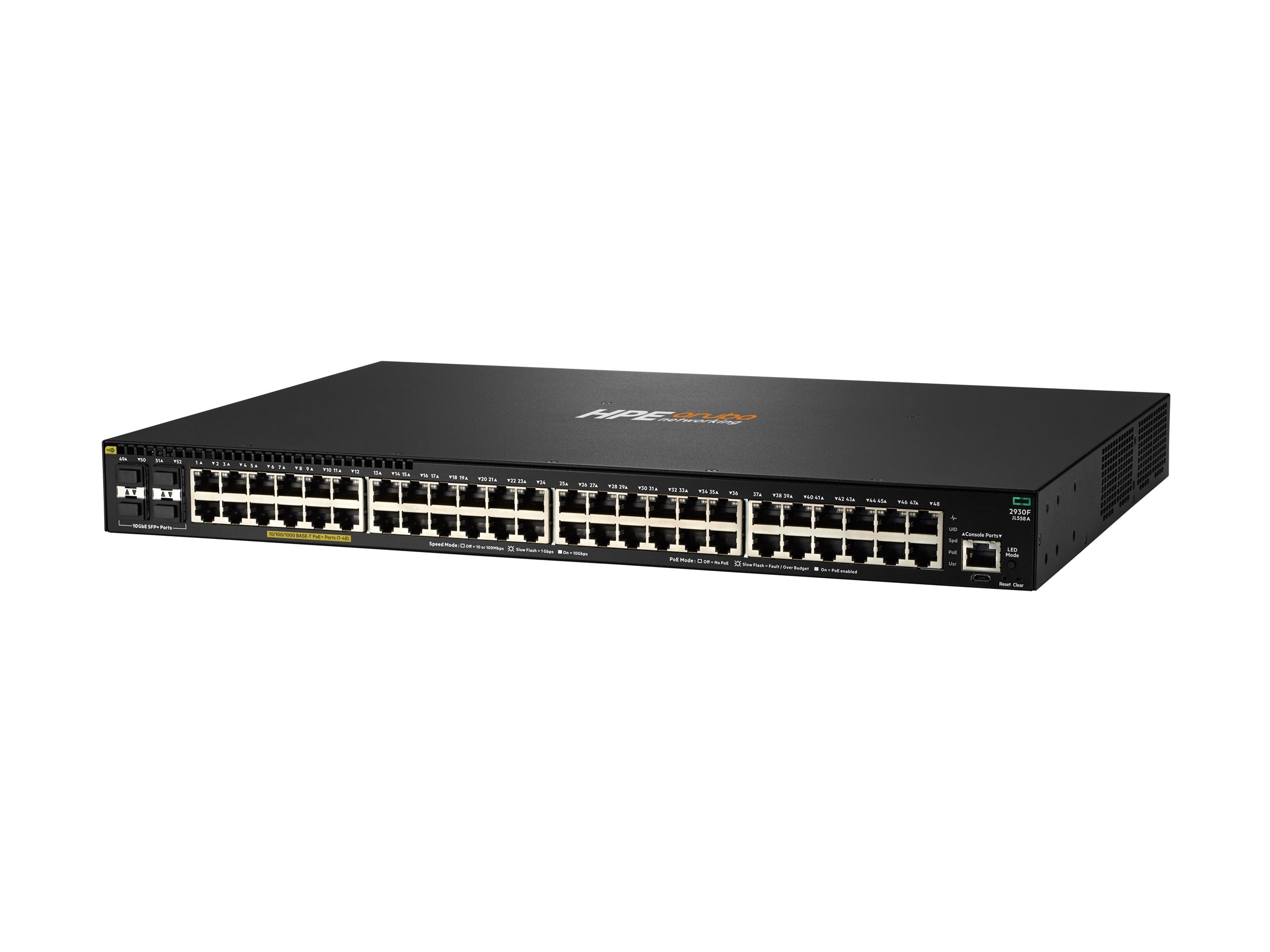 HPE Aruba 2930F 48GPoE+4SFP+740W Swch Europe - English localization