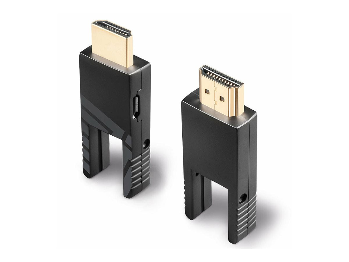 LINDY 100m Fibre Optic Hybrid Micro-HDMI 18G Cable with Detachable HDMI & DVI Connectors