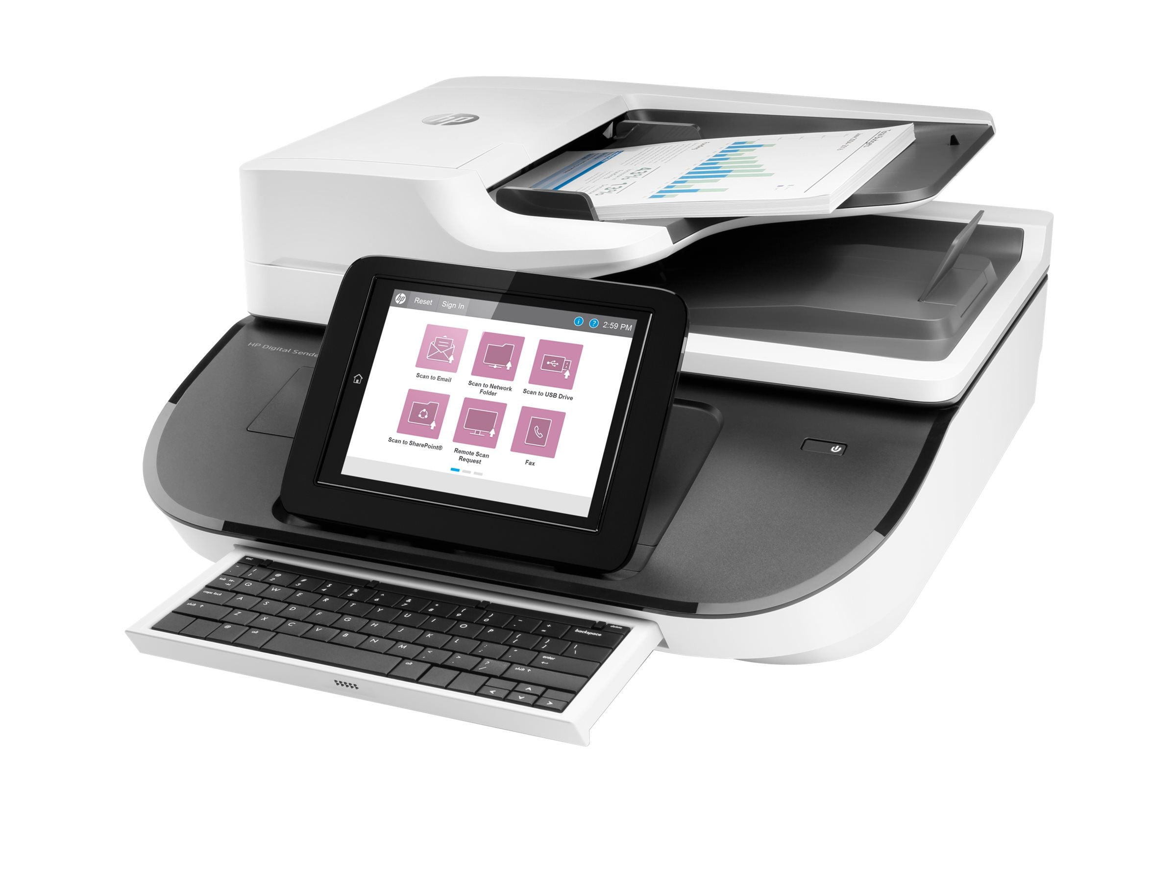 HP Digital Sender Flow 8500fn2 Document scanner CIS Duplex 216x864mm 600dpix600dpi 92ppm ADF 150sheets 10000scans USB LAN