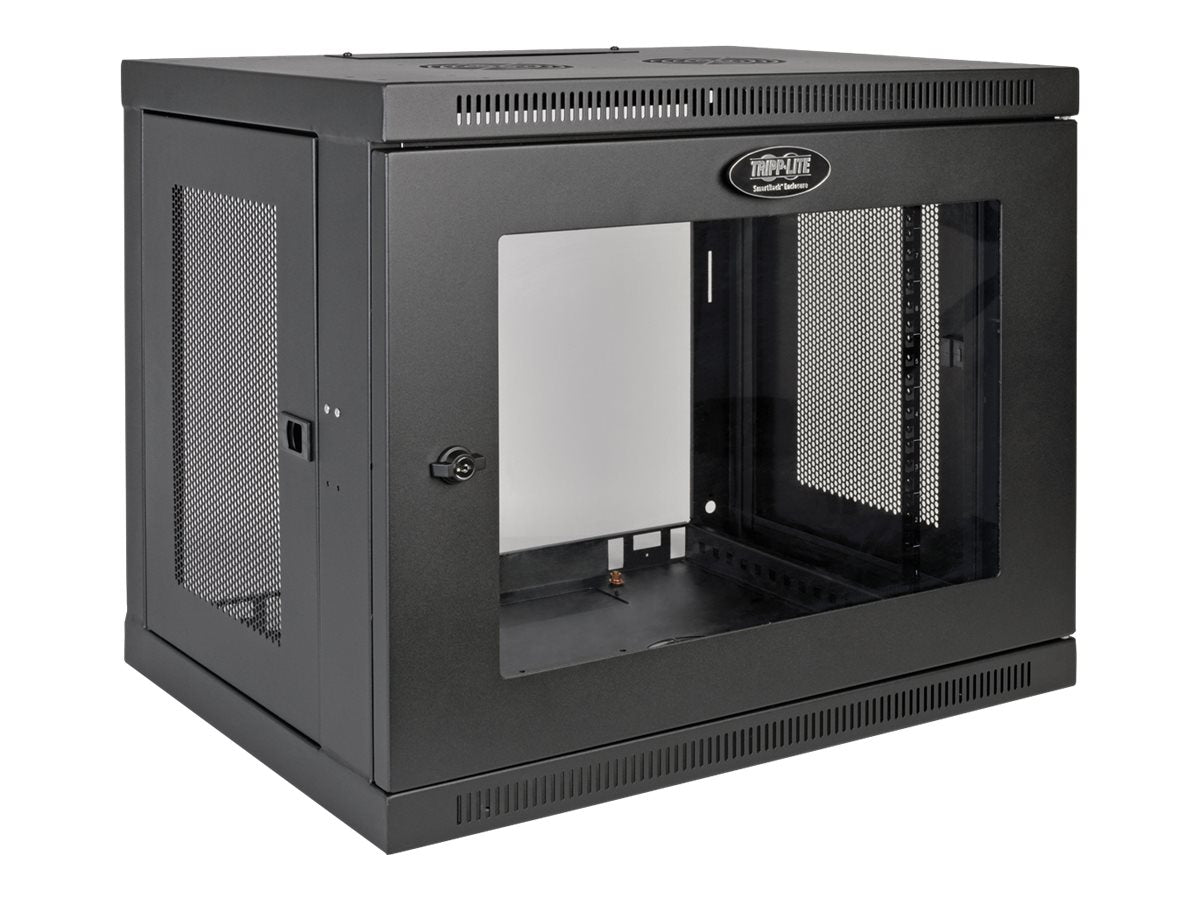EATON TRIPPLITE 9U Wall Mount Rack Enclosure Server Cabinet w/ Acrylic Glass Front Door Rack cabinet wall mountable Black 9U 19