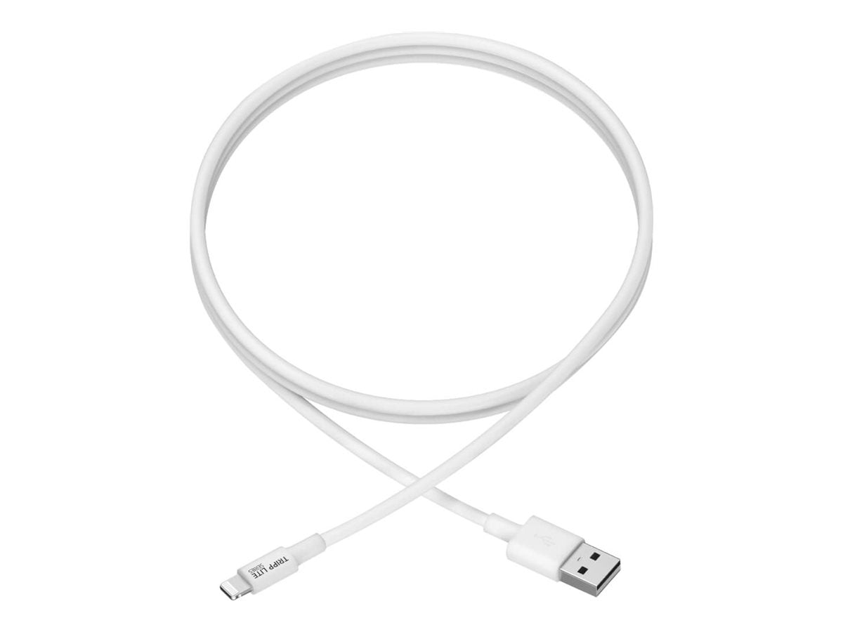 EATON TRIPPLITE USB-A to Lightning Sync/Charge Cable M/M MFi Certified White Data / power cable USB M to Lightning M 1m white