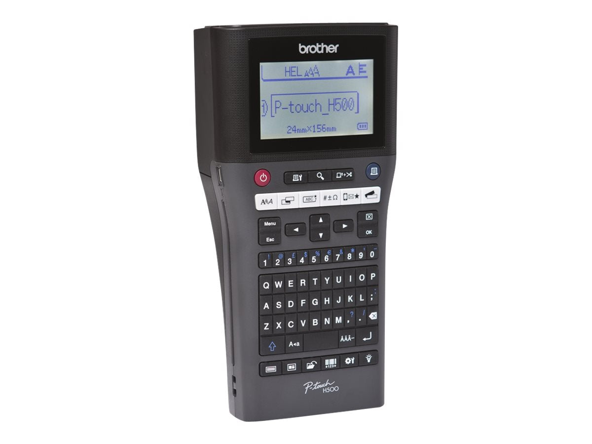 BROTHER PTH500YP Etiqueteuse portable et connectable avec clavier AZERTY. jusqu a 7 lignesd impression. 30mm/sec.