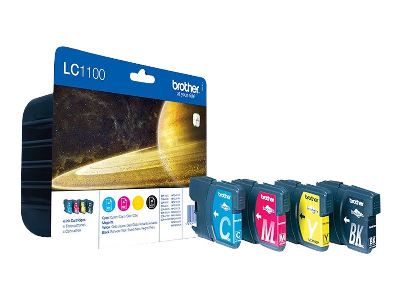 BROTHER LC-1100 cartouche d encre noir et tricolore capacité standard noir: 9.5ml, couleur: 7.5ml noir: 450p, couleur: 325 pages pa