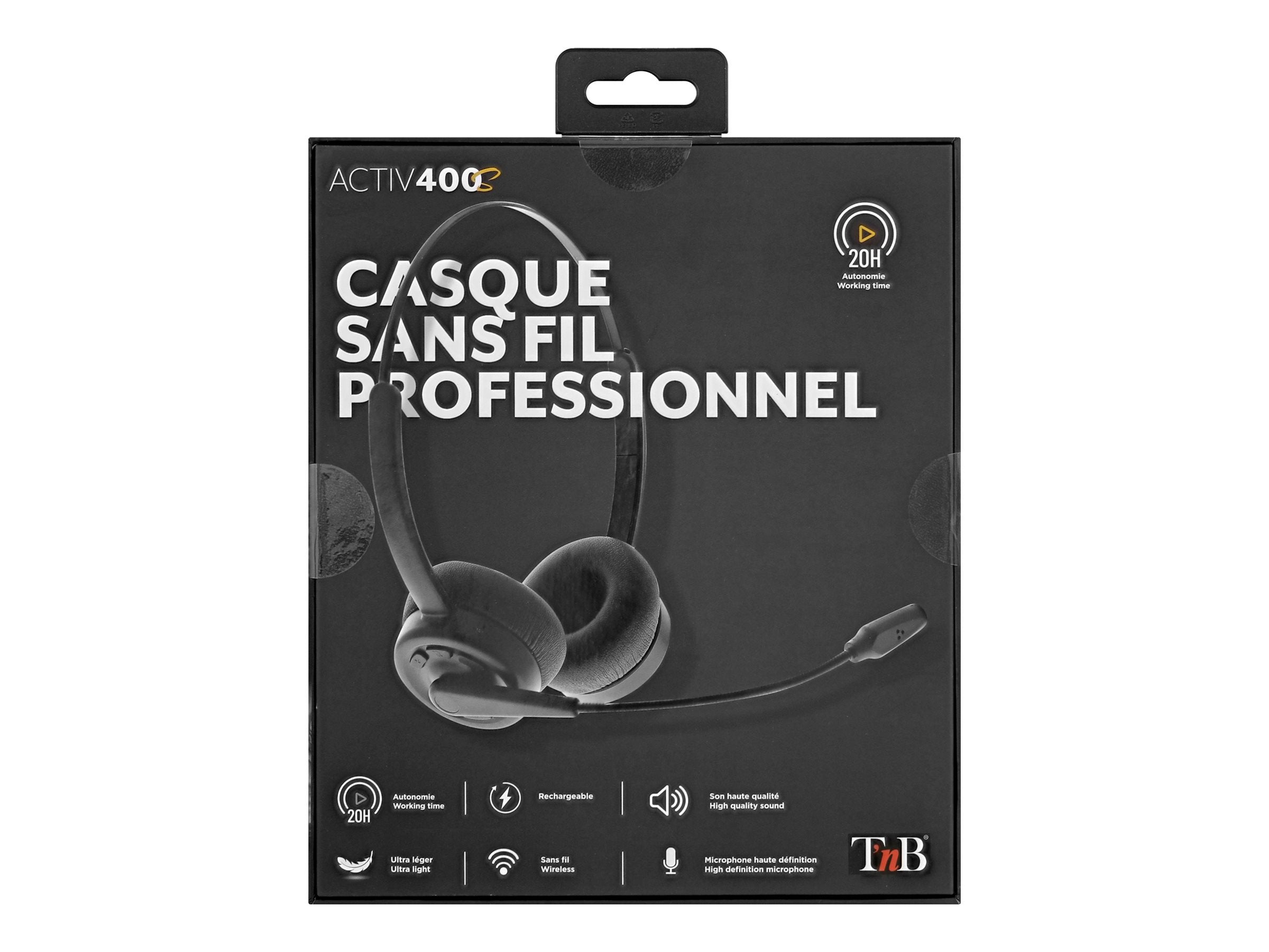 TNB Activ 400S Professional Stereo Bluetooth Headset Wireless Bluetooth 5.2 Connexion Foam Earpads