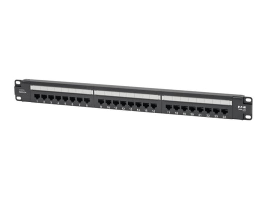 EATON TRIPPLITE Cat6 24-Port Patch Panel PoE+ Compliant 110/Krone 568A/B RJ45 Ethernet 1U Rack-Mount TAA