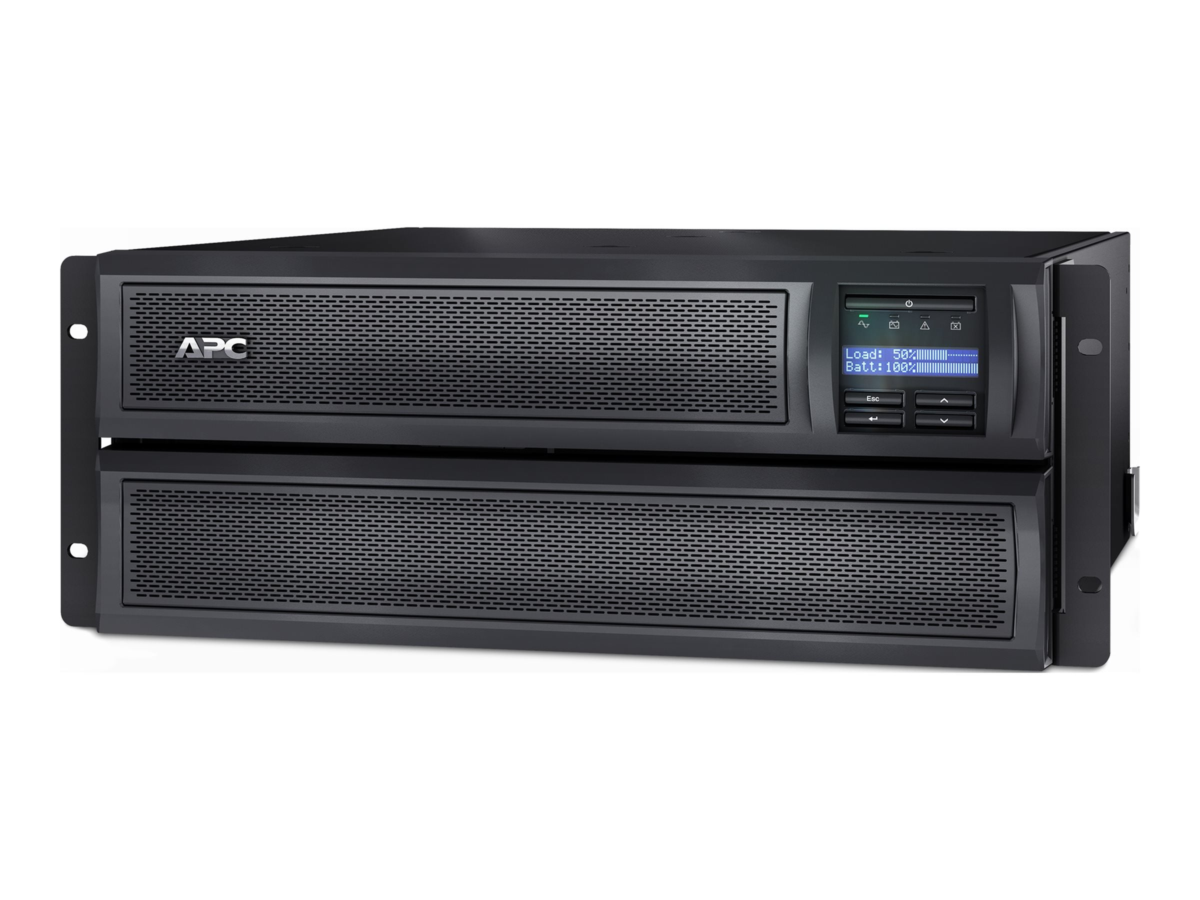 APC Smart-UPS X 3000 Rack/Tower LCD UPS Rack AC 208/230V 2700Watt 3000VA 1-phase RS-232 USB output connectors 12 4U Black