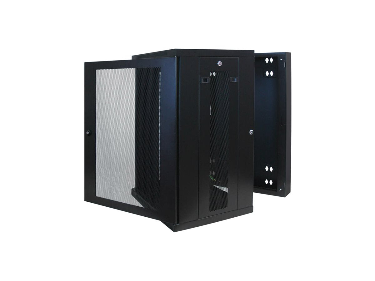 EATON TRIPPLITE 18U Wall Mount Rack Enclosure Server Cabinet Hinged w/ Door & Sides Rack cabinet wall mountable Black 18U 19