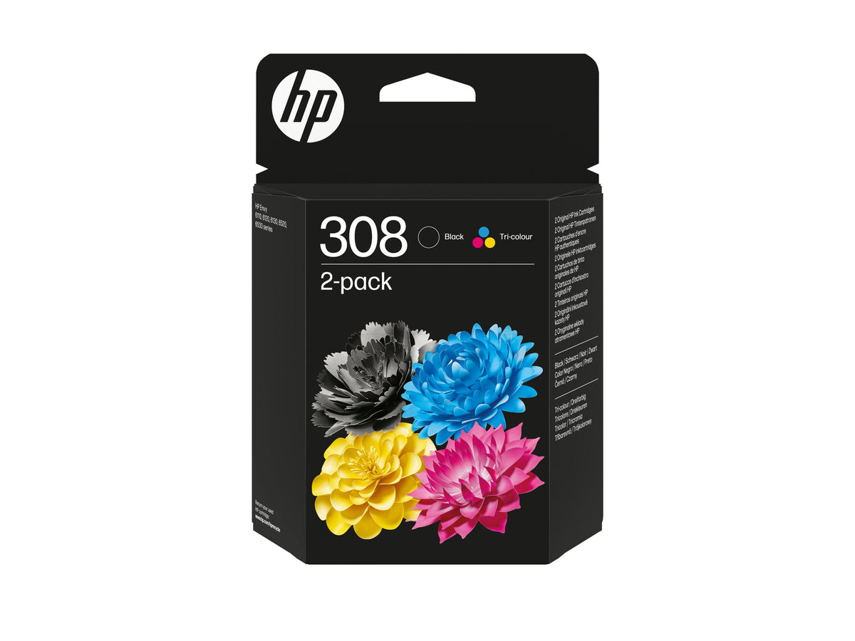 HP 308 Black/Tri-Color Ink Cartridge Combo 2-Pack