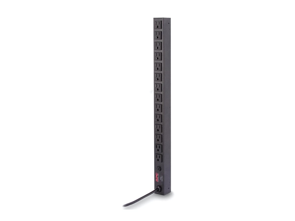 APC Basic Rack-Mount PDU Rack AC 120V input NEMA 5-15 output connectors 14 NEMA 5-15 3.65m cord Black