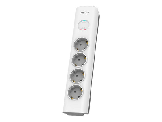 PHILIPS Rallonge multiprise parasurtenseur 4 prises 2m Blanc