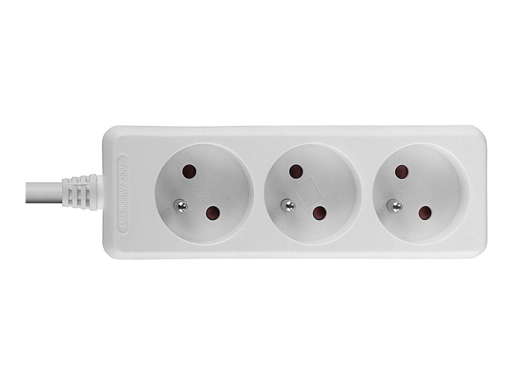 LINDY 3 way Mains Gang Socket FR France