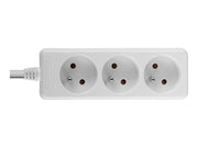 LINDY 3 way Mains Gang Socket FR France