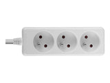 LINDY 3 way Mains Gang Socket FR France