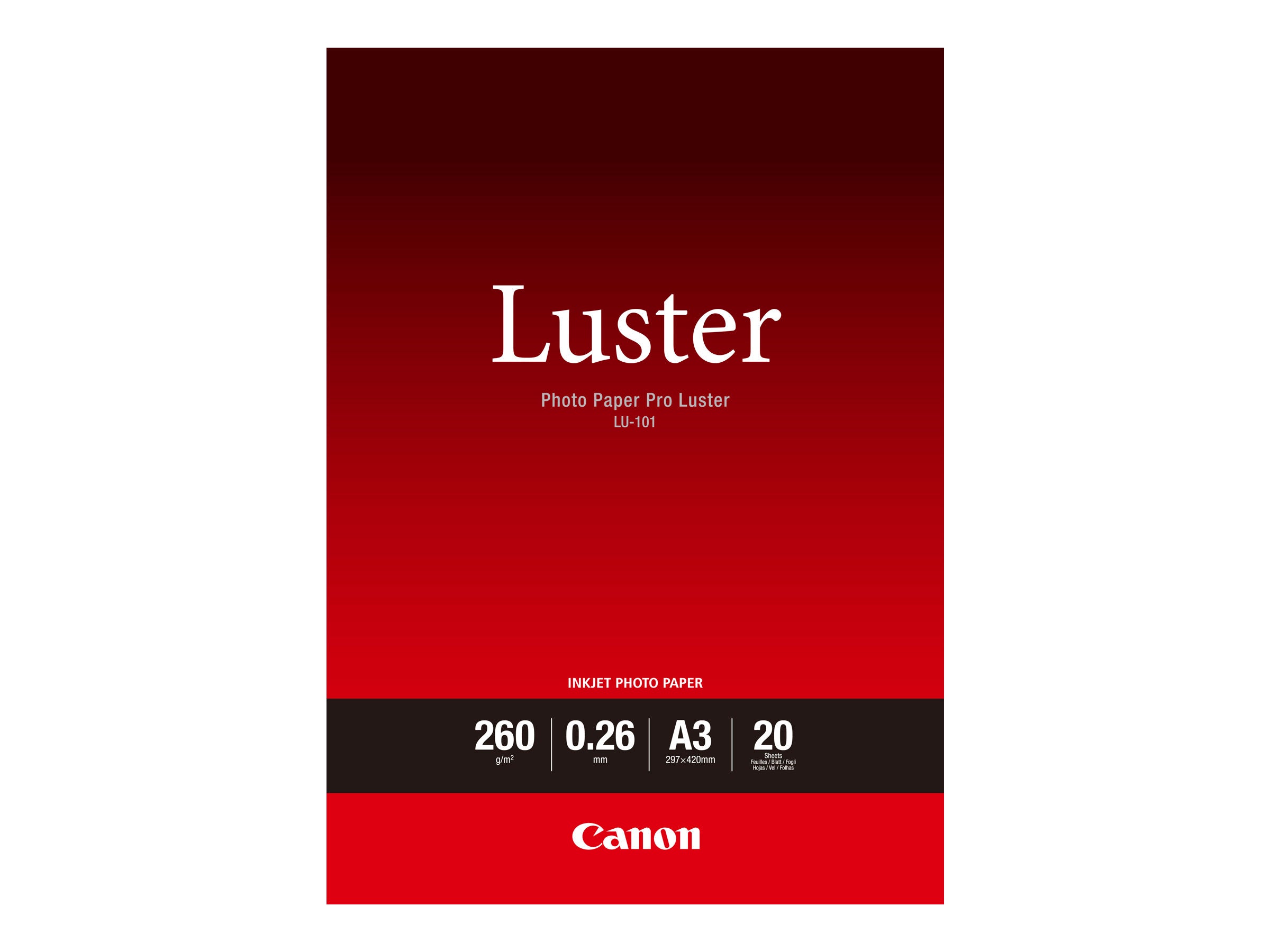 CANON 260G/M2 A3 20 feuilles pack de 1 luster paper
