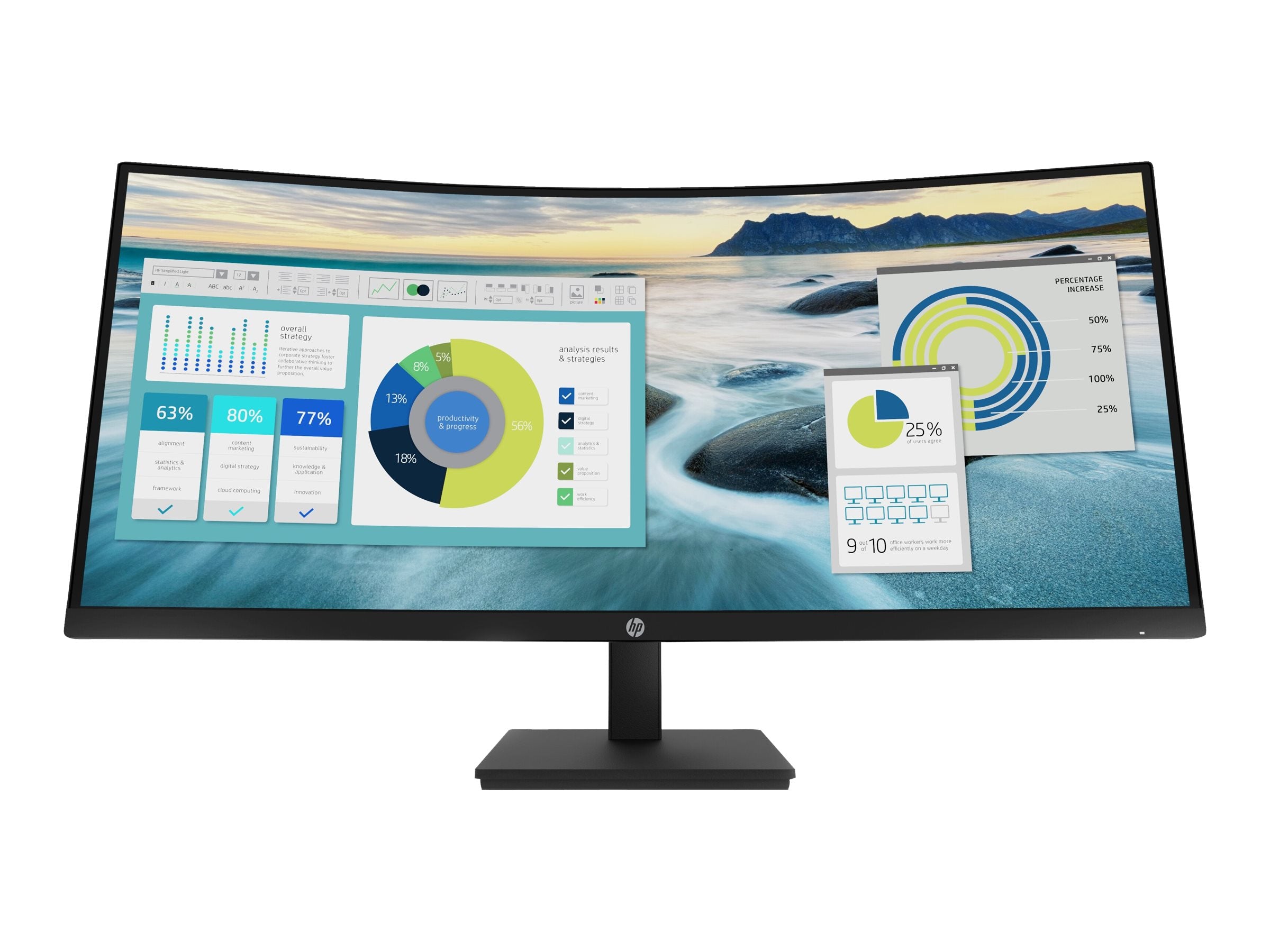 HP Écran incurvé P34hc G4 WQHD 34p WQHD 3440x1440 HDMI USB-C USB port USB hub DisplayPort 3/3/0