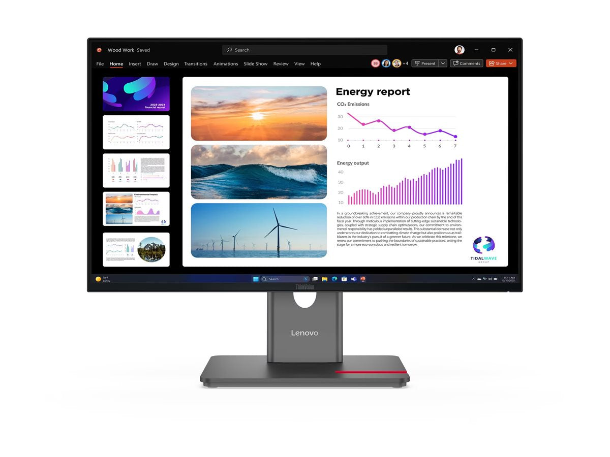 LENOVO ThinkVision P24Q-40 LED Écran 24p 2560x1440 QHD 120Hz IPS 300cd/m2 1500:1 HDR10 4ms HDMI DisplayPort DaisyChain