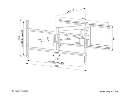 NEOMOUNTS WL40-550BL18 Support pour écran mural 43-75p - orientable - installation facile