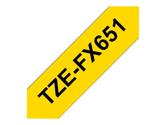 BROTHER P-TOUCH TZE-FX651 noir sur jaune  24mm