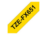 BROTHER P-TOUCH TZE-FX651 noir sur jaune  24mm