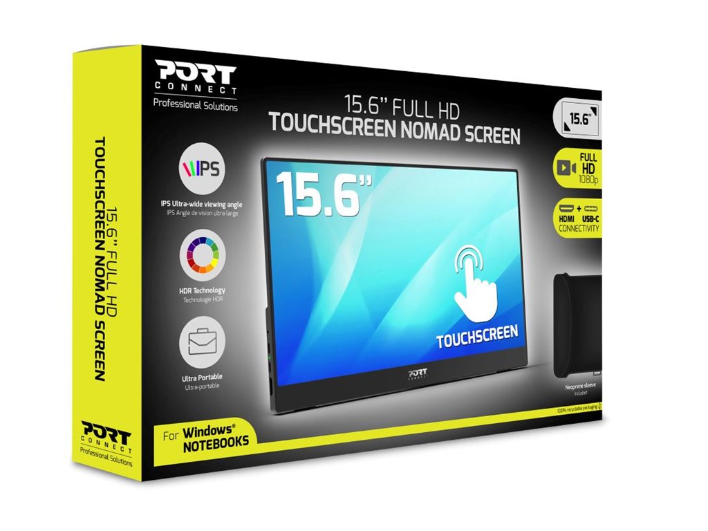 PORT DESIGNS Portable Monitor 15.6p Fhd - Touchscreen