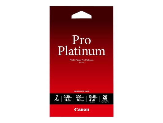 CANON PT-101 pro platinum photo  papier inkjet 300g/m2 4x6 inch 20 feuilles pack de 1