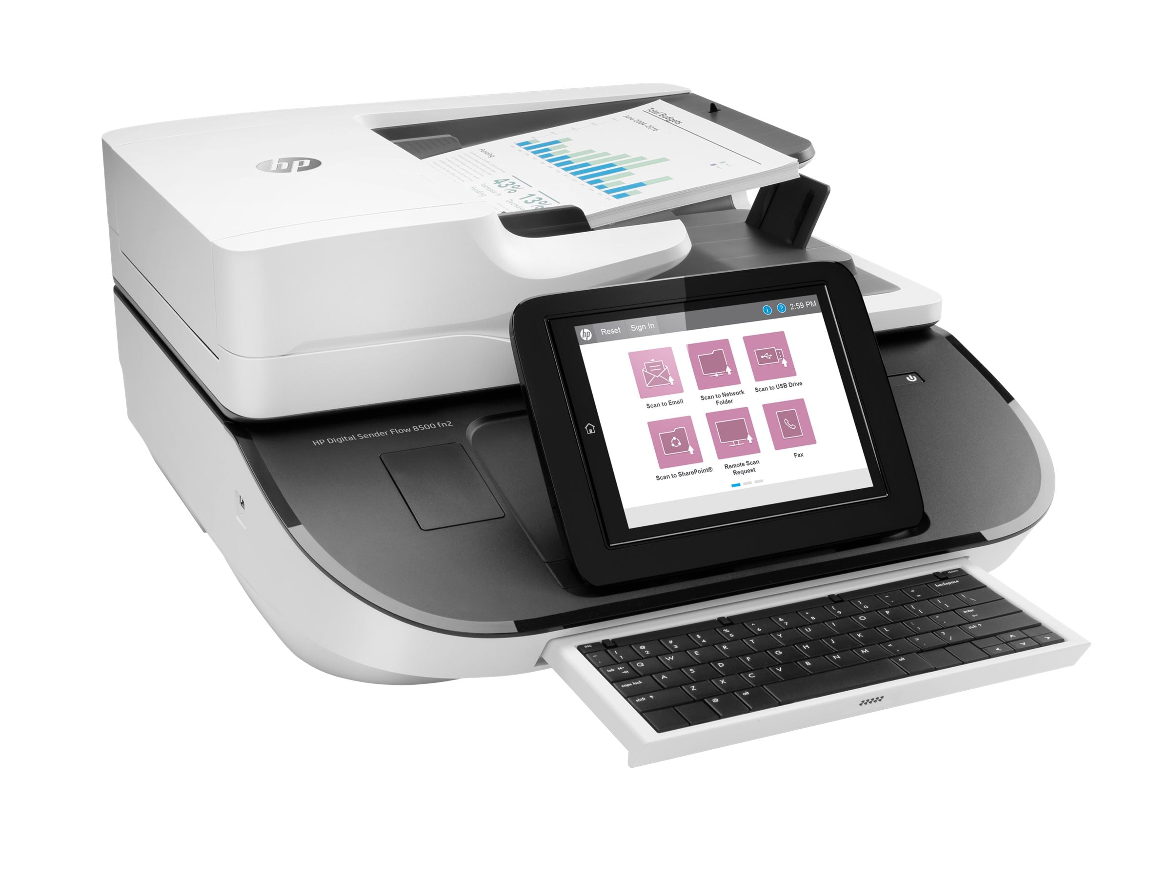 HP Digital Sender Flow 8500fn2 Document scanner CIS Duplex 216x864mm 600dpix600dpi 92ppm ADF 150sheets 10000scans USB LAN