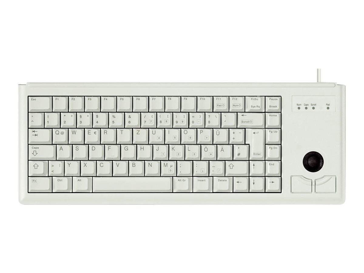 CHERRY Compact corded Trackball Keyboard PS/2 grey (DE)