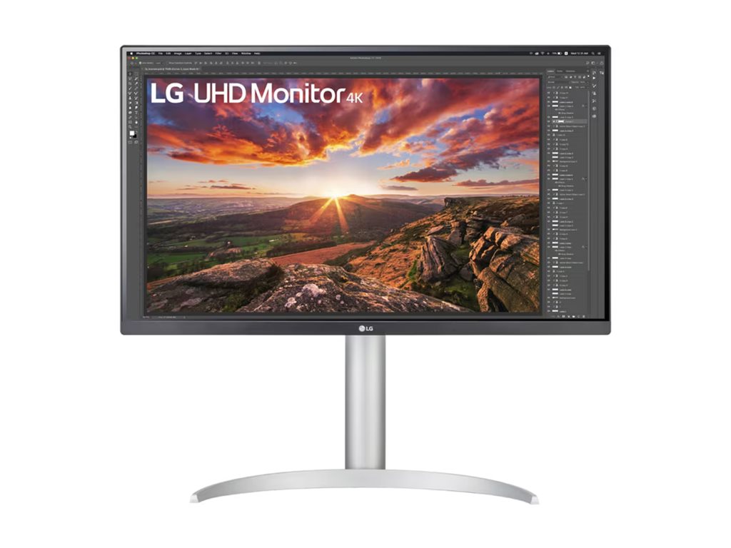 LG  - Ecran LED - 27p - 3840x2160 4K UHD IPS - 5 ms - Inclinable - Hauteur réglable - Pivotant - Garantie 3 ans