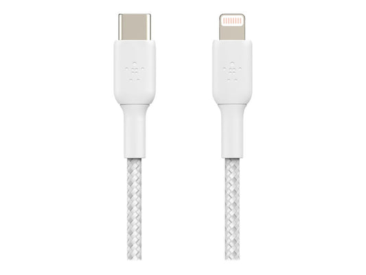 BELKIN BOOST CHARGE USB-C to Lightning Cable Braided 1M White