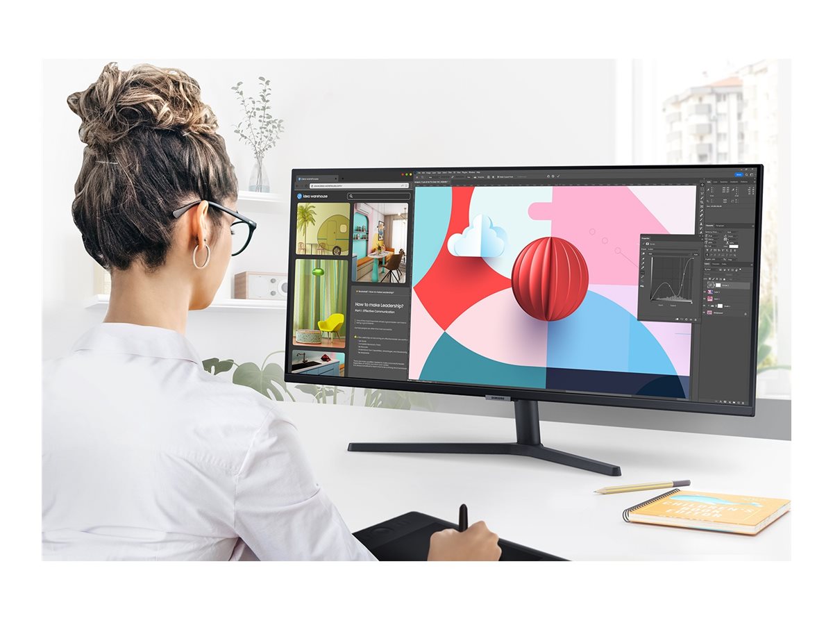 SAMSUNG S34C500GAU Ecran 34p 3440x1440 UWQHD 100Hz - VA - 300 cd/m2 - 3000:1 - HDR10 - 5 ms - 2xHDMI DisplayPort - noir