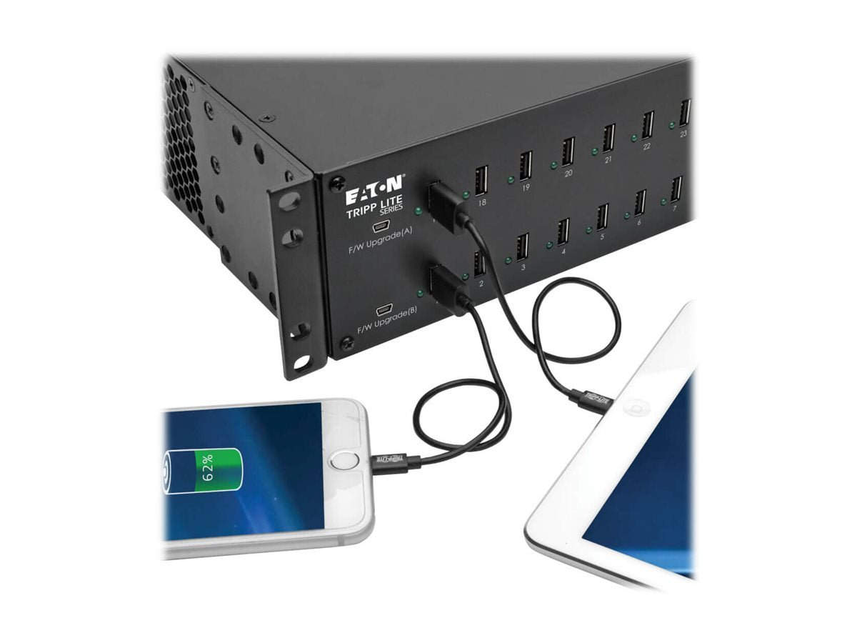 EATON TRIPPLITE 32-Port USB Charging Station with Syncing 400Watt 80 A 32 output connectors 32x4pin USB TypeA BK UK