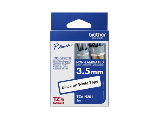 BROTHER P-TOUCH TZE-N201 noir sur blanc 3,5mm