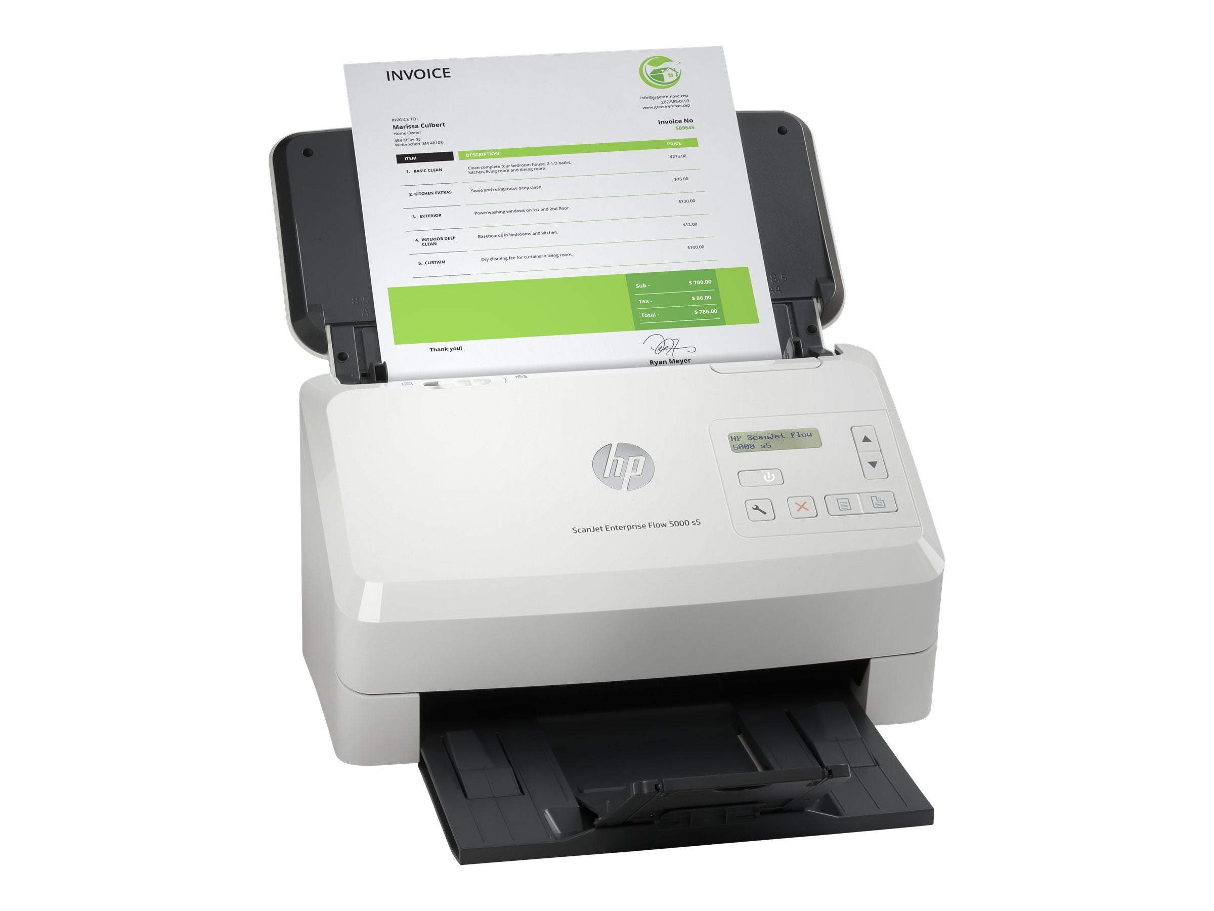 HP ScanJet Enterprise Flow 5000 s5 Scanner de Document CMOS CIS Duplex 216x3100mm 600dpix600dpi 65ppm ADF 80sheets 7500scans