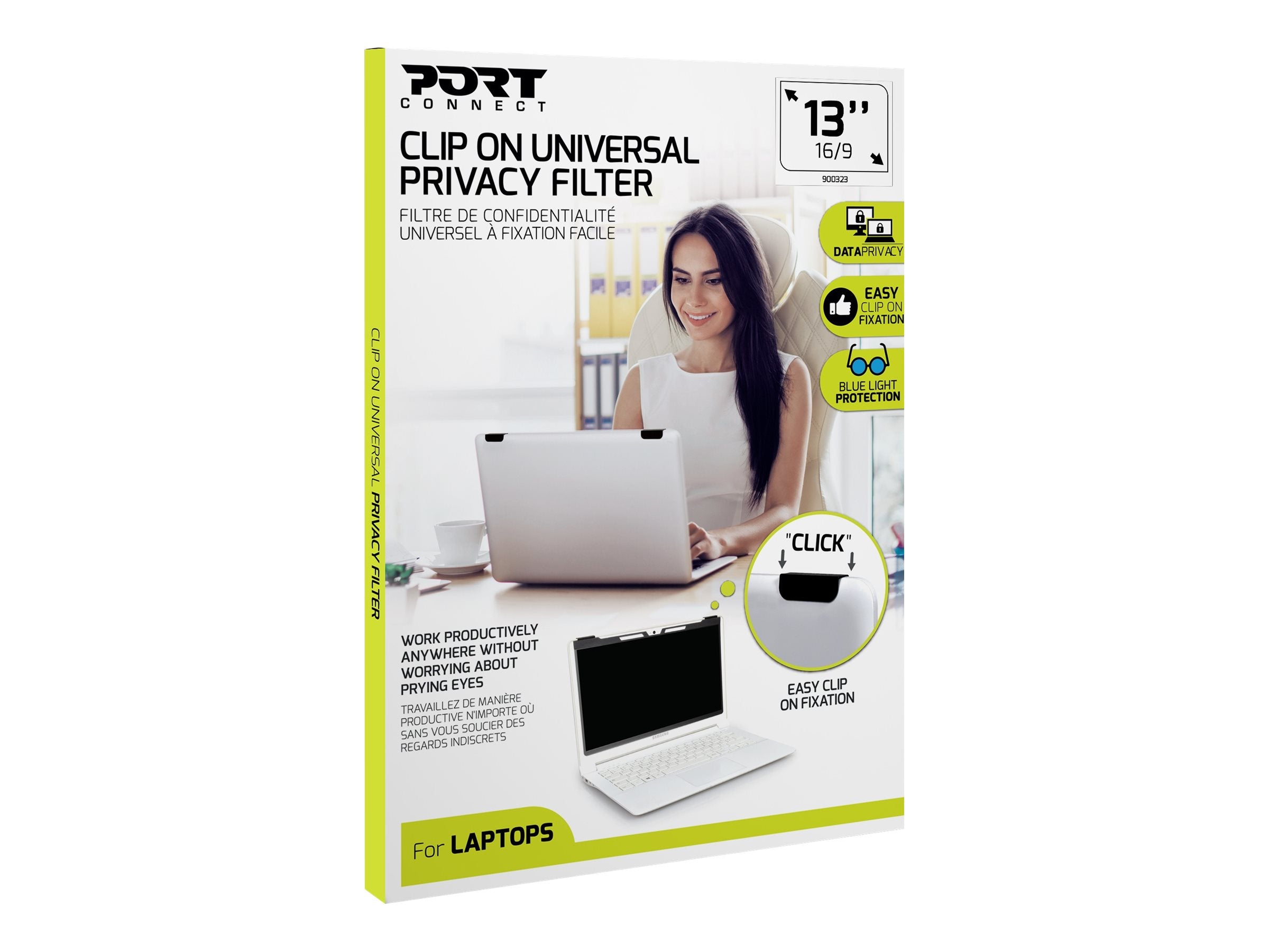 PORT DESIGNS Privacy Filter 2D 15.6p 16/9 CLIP ON
