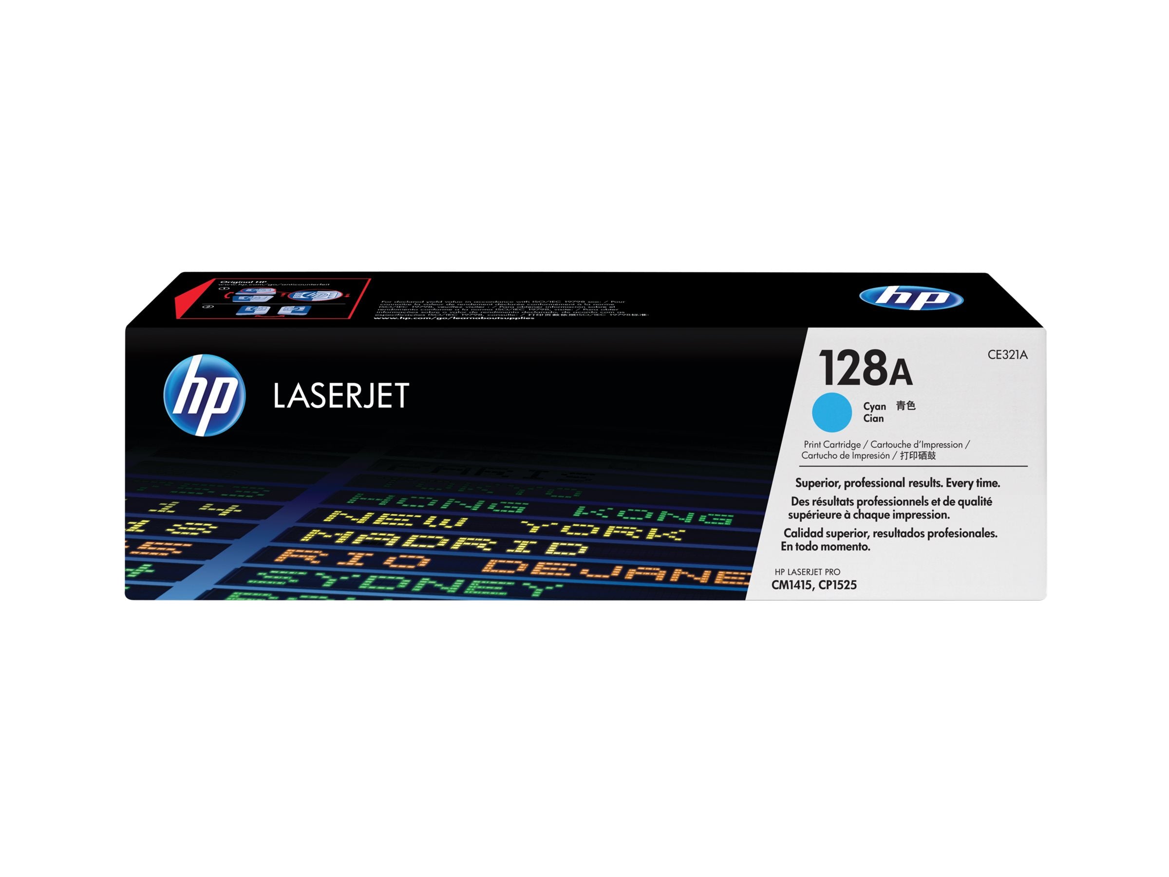HP 128A original LaserJet Toner cartridge CE321A cyan standard capacity 1.300 pages 1-pack