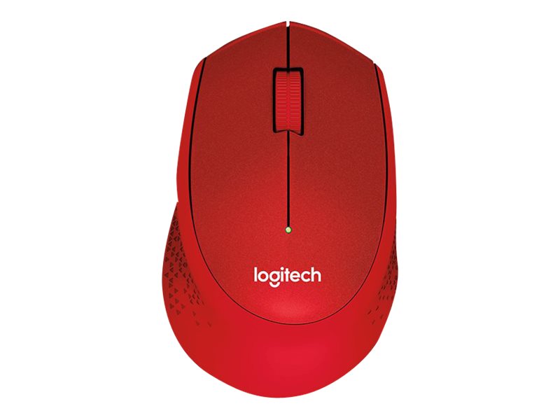 LOGITECH M330 SILENT PLUS Mouse 3 buttons wireless 2.4 GHz USB wireless receiver red